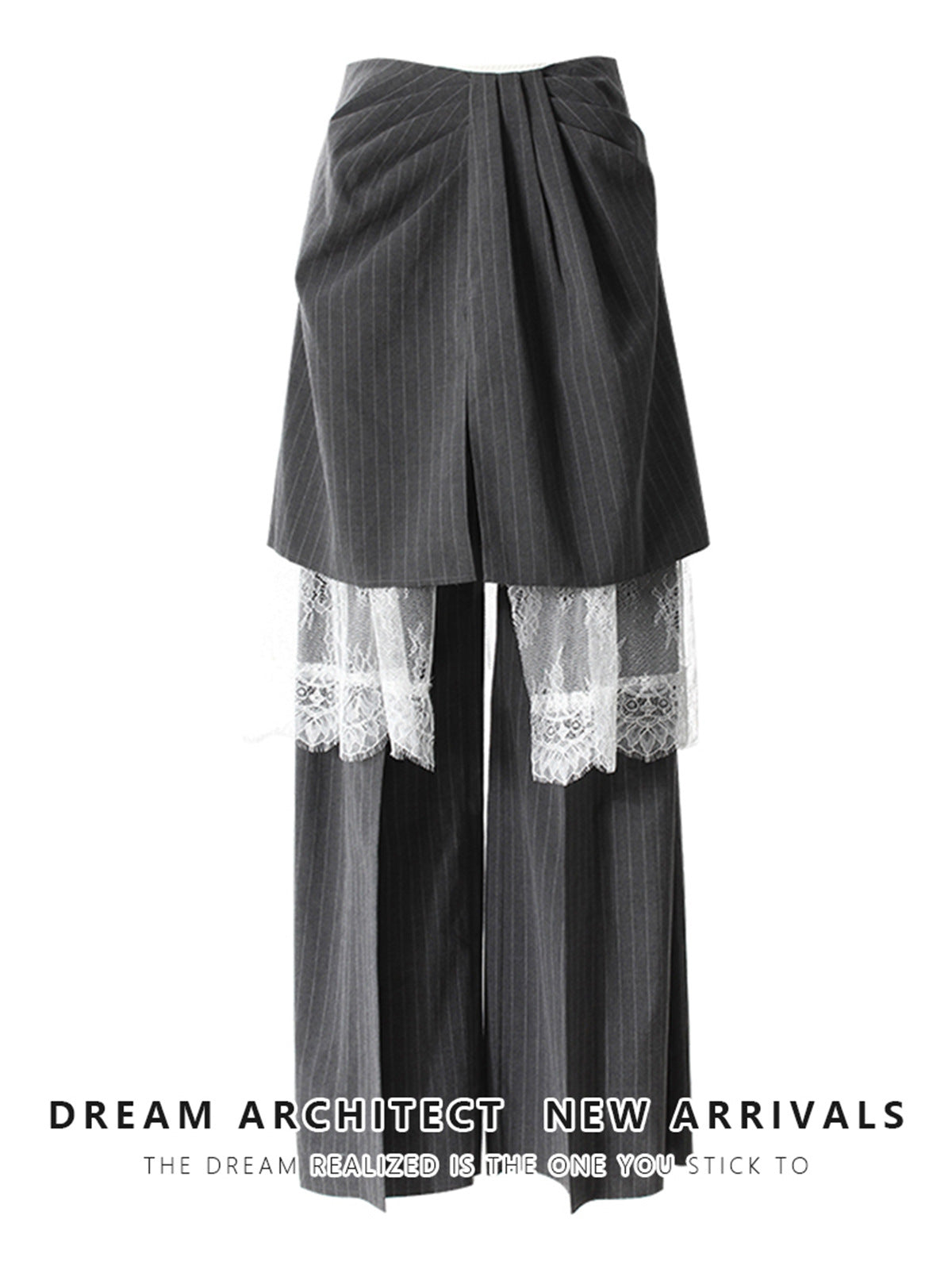 Personalized Design Three-piece Autumn Lace Patchwork Stripes Pants