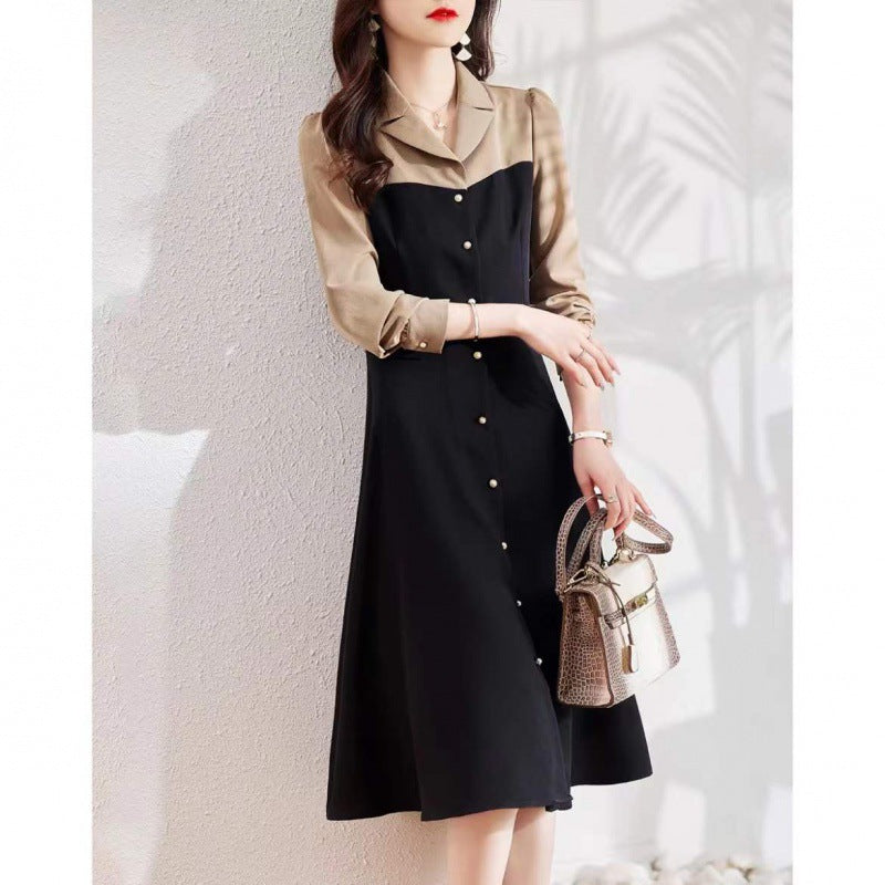 Women's Stylish Elegant Simple Stitching Design Fake Dresses