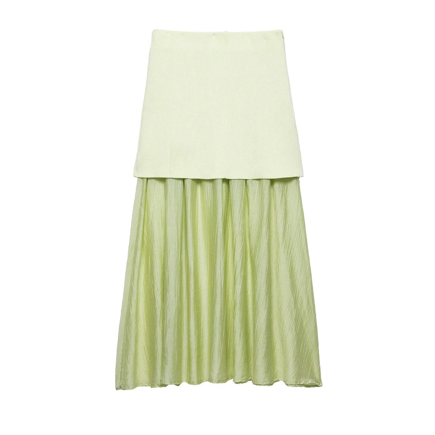 Women's Autumn Temperament Knitted Small Pleated Stitching Skirts