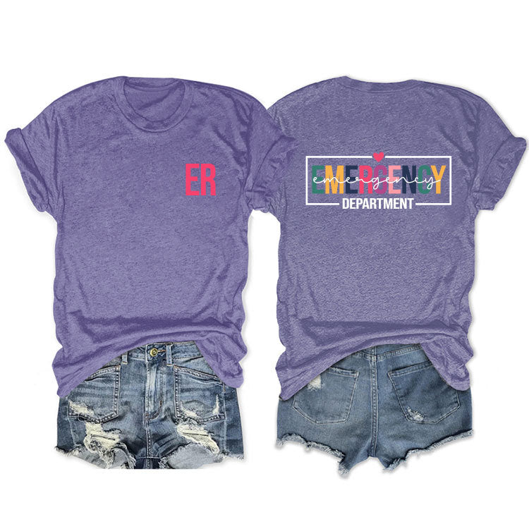 Double-sided Printed Short-sleeved Lettered Casual T-shirt Blouses