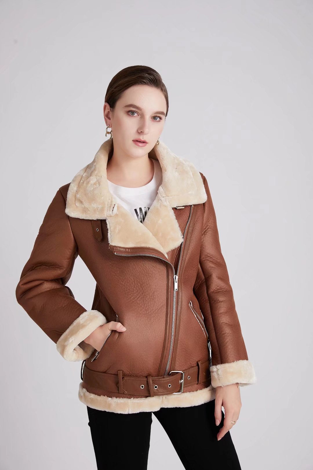 Women's Street Fashion Color Locomotive Fur Coats