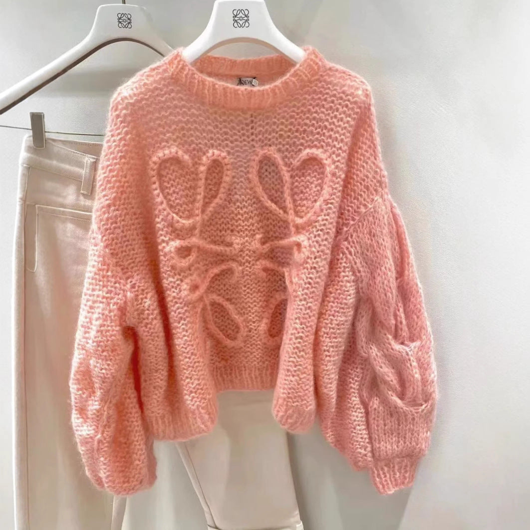 Women's Big Mohair Thick Needle Pure Hand-woven Sweaters