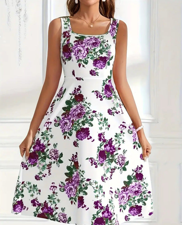 Summer Suspender Dress Fashionable Flower Print Dresses