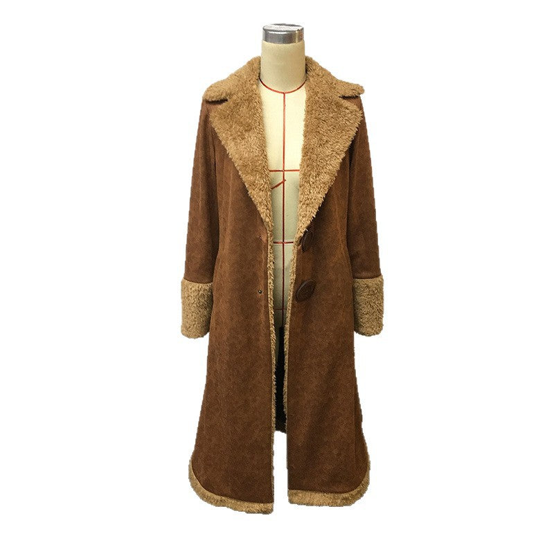 Women's Retro Style Fur Integrated Leisure Warm Coats