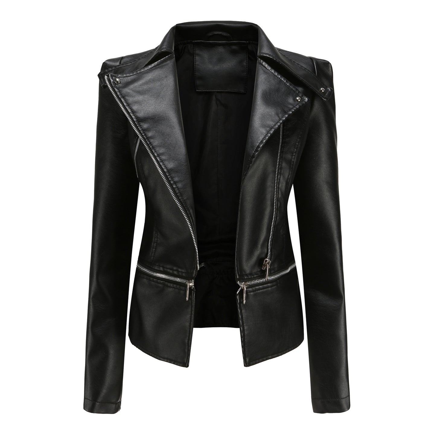 Women's Leather Detachable Hem Fashion Casual Jackets