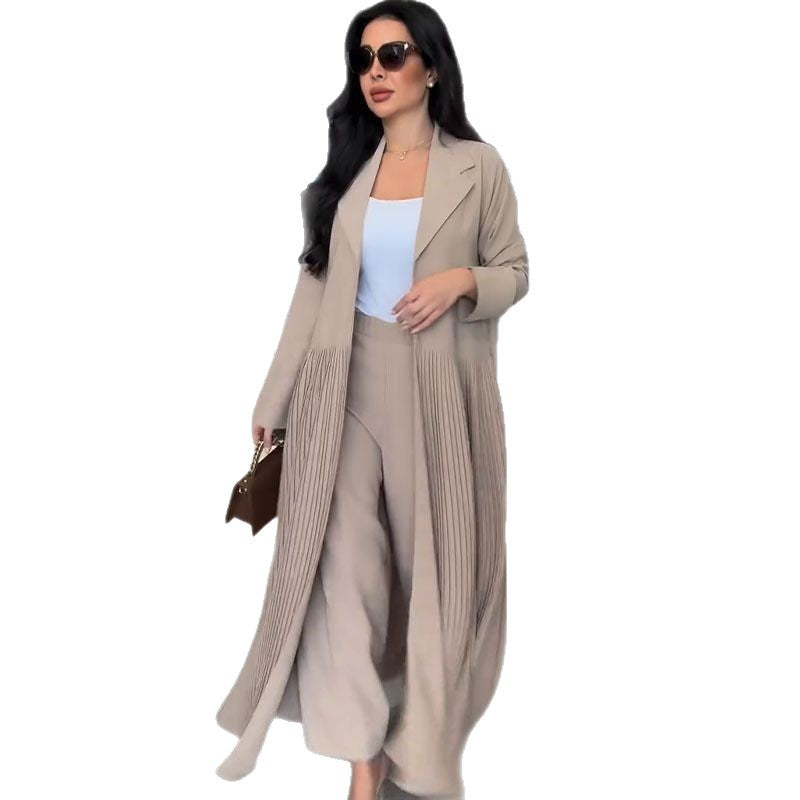Designer Model Simple Elegant Folding Mid-length Coats