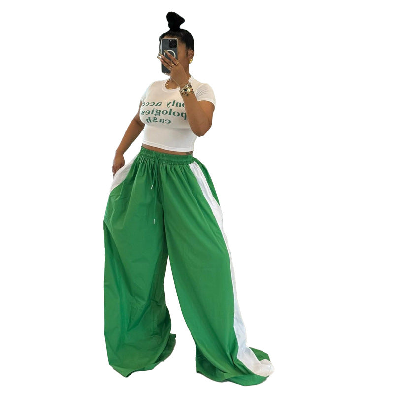 Mop Wide Leg High Waist Casual Pants