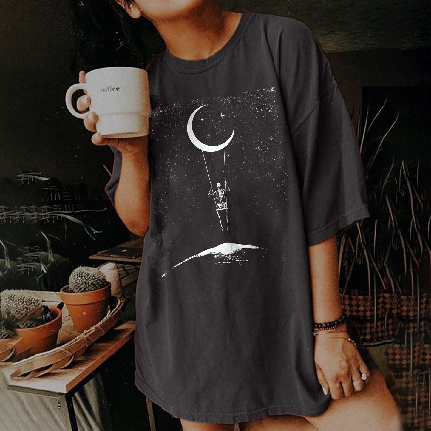 Women's T-shirt Summer European Vintage Printed Skull Blouses