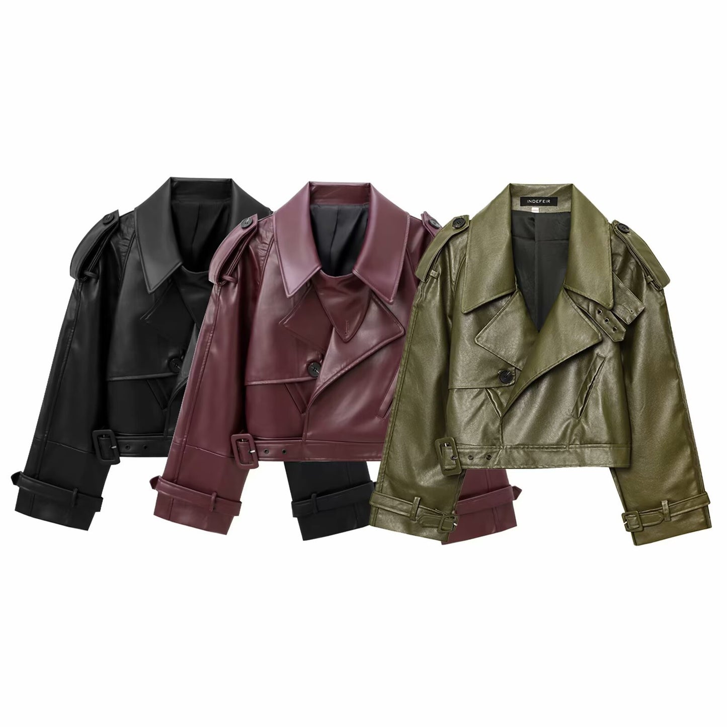Women's Model Style Profile Shoulder Motorcycle Leather Jackets