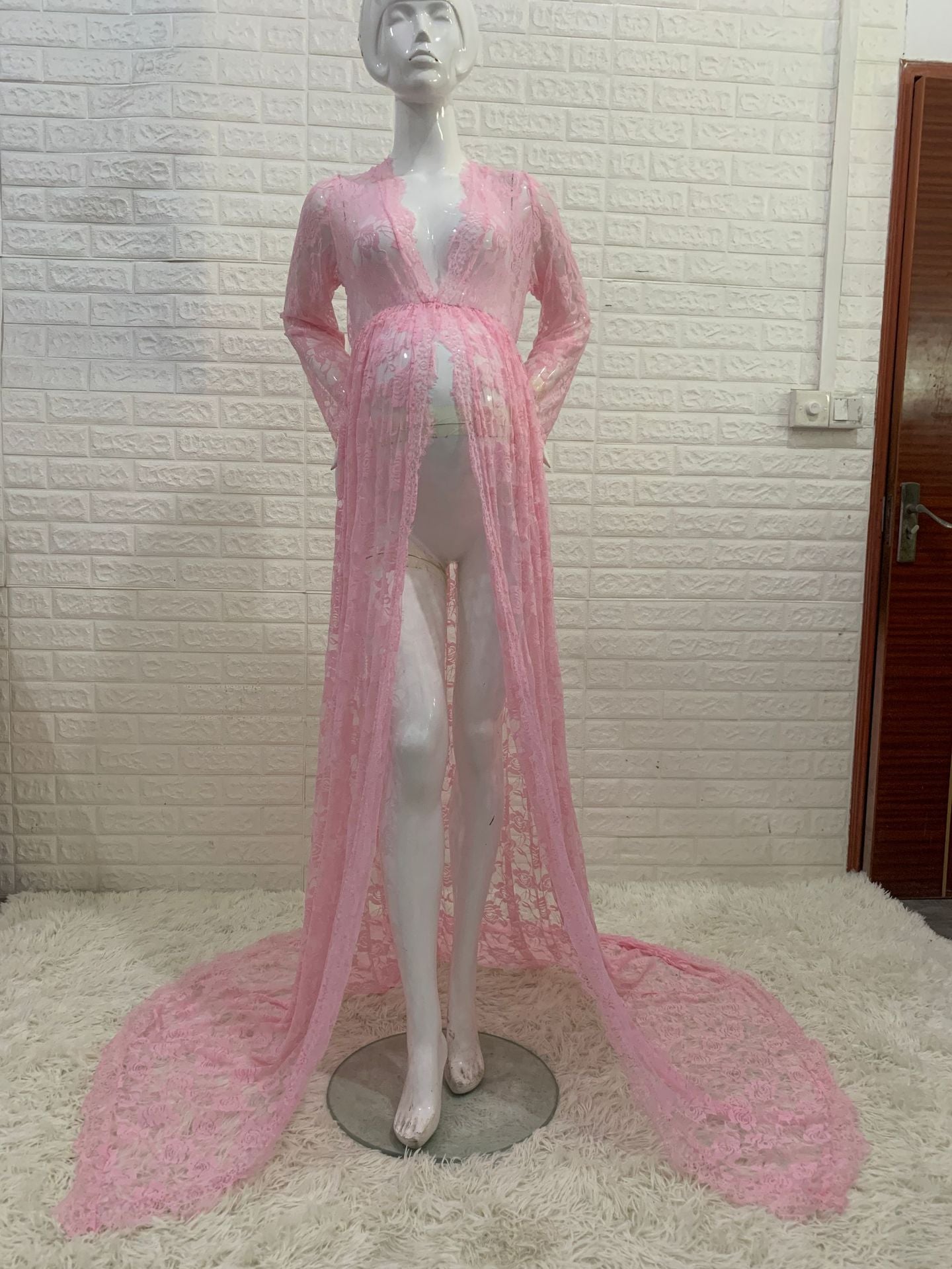 Sexy Deep Long Sleeve Lace Tight Wedding Dresses