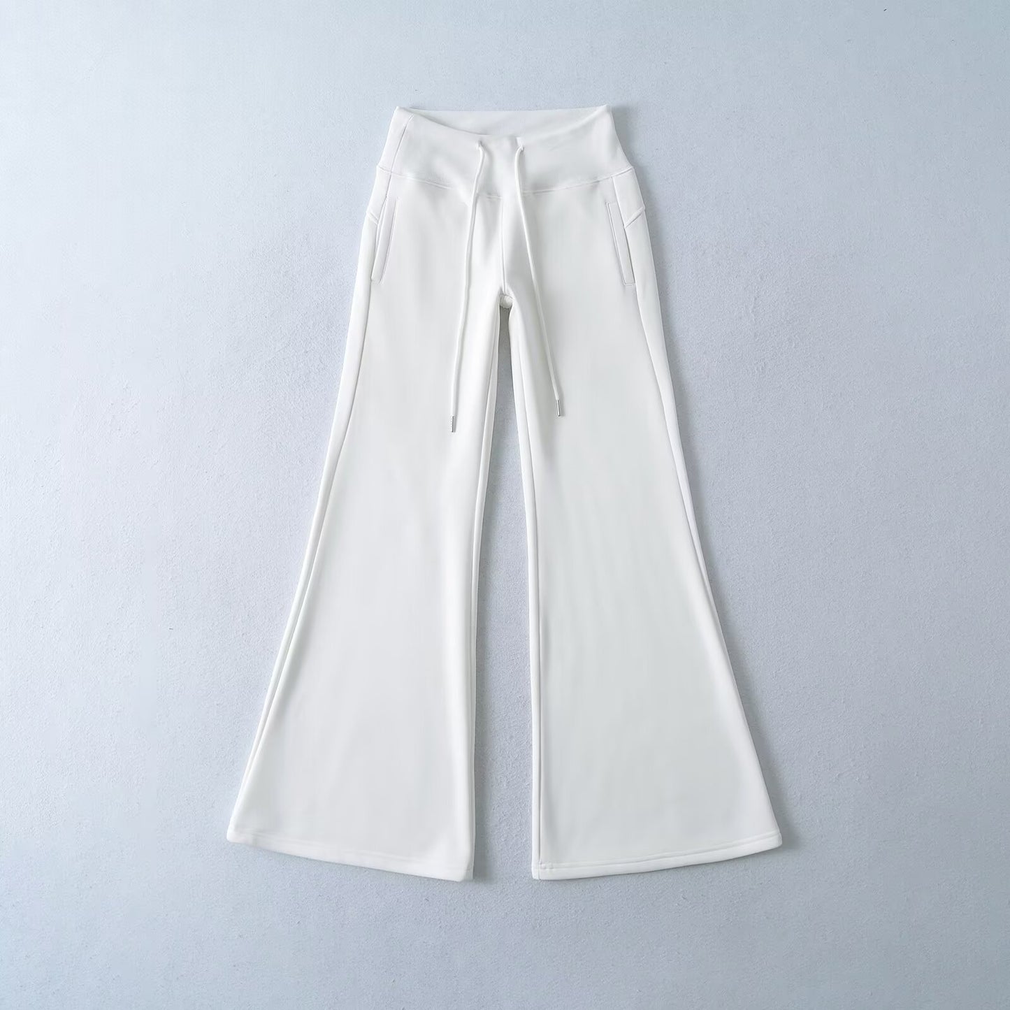 Women's Hot Drawstring Low Waist Fleece-lined Flared Pants