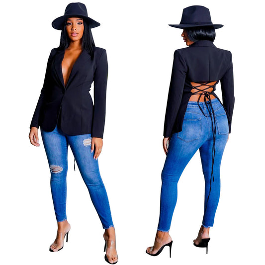 Women's Fashion Wear Sexy Small Solid Color Blazers