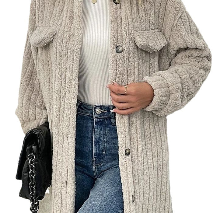 Women's Creative Durable Fur Lapel Plush Coats