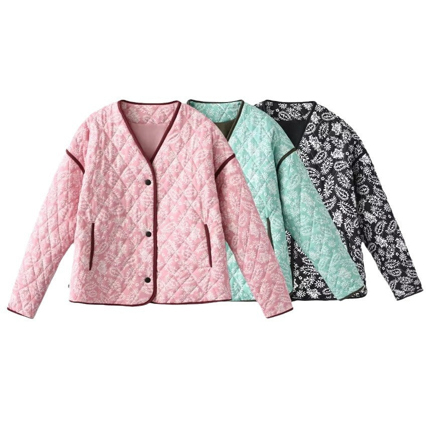 Women's Pink Printing Splicing Rest Assured Jackets