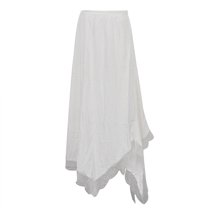Slimming Elastic Waist A- Line Pleated Irregular Skirts