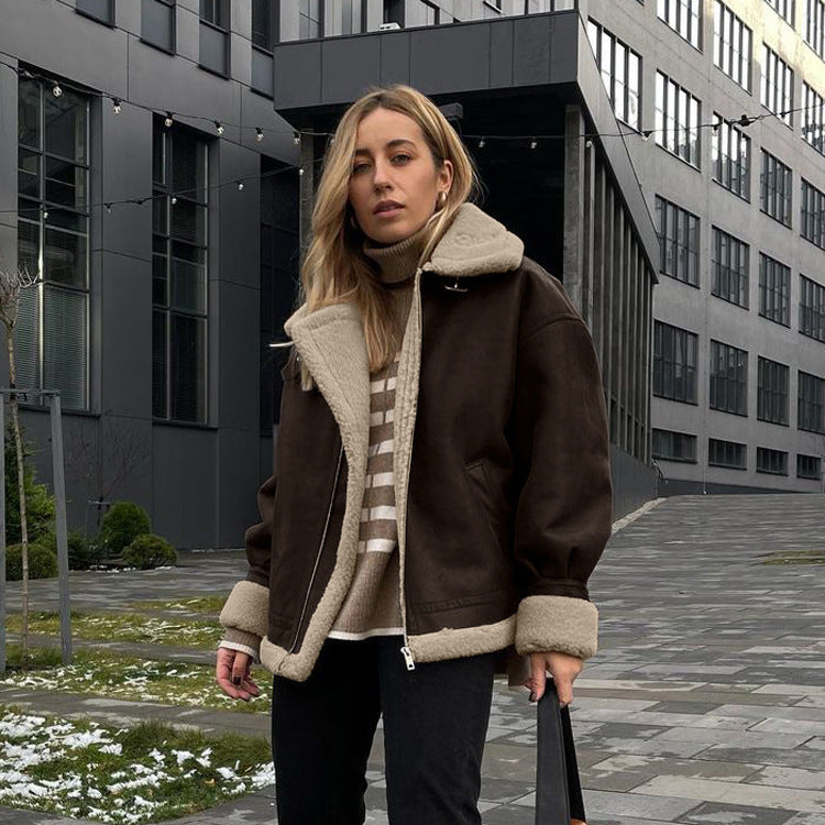 Women's Winter Loose Suede Warm Retro Jackets