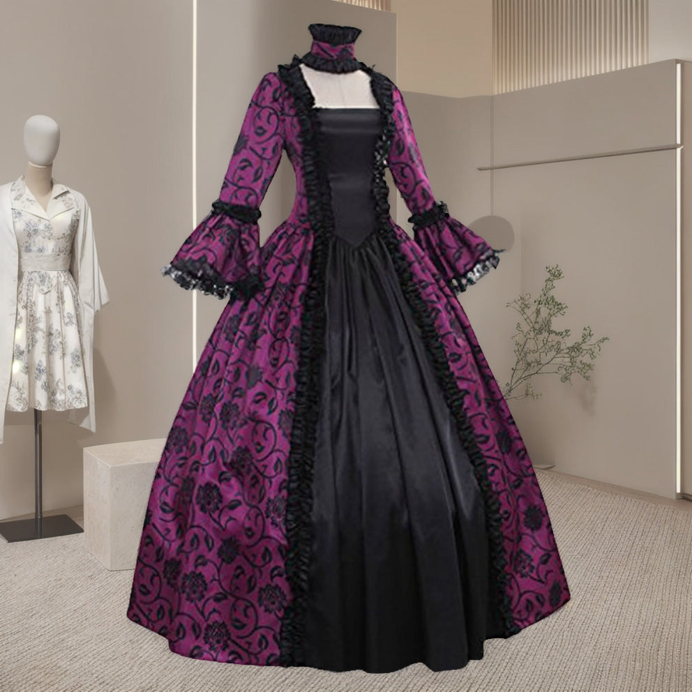 Retro Court Printed Dress Film Television Dresses