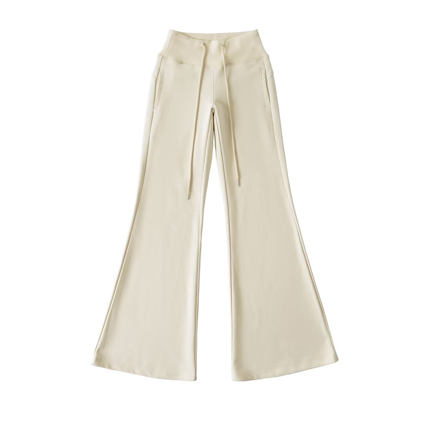 Women's Hot Drawstring Low Waist Fleece-lined Flared Pants