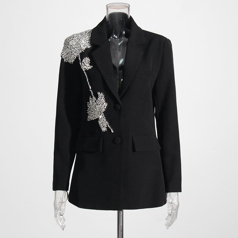 Small Autumn Fashion Polo Collar Stitching Decorations Blazers