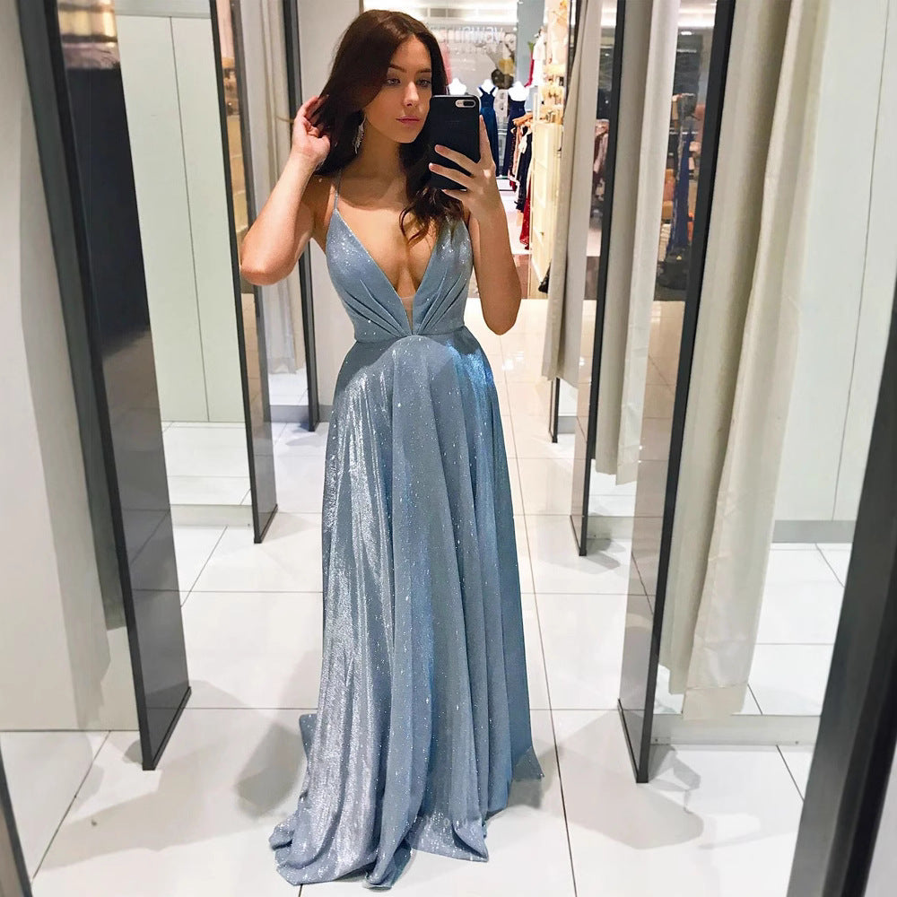 Women's Sling Deep Backless Dress Slim Fit Dresses