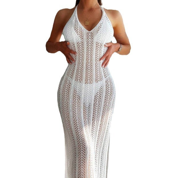 Women's Sexy Cutout Beach Sleeveless Halter Dress Dresses