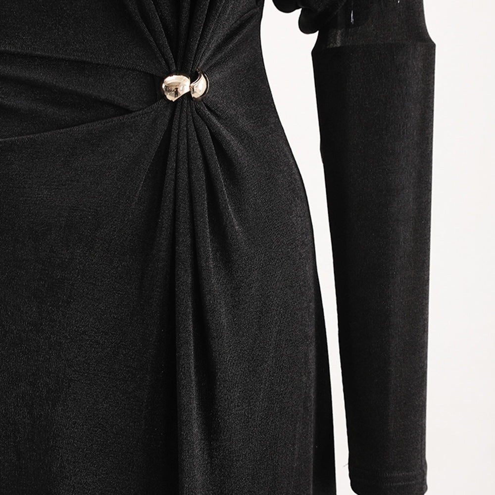 Women's Vietnam Niche Design Metal Buckle Elegant Dresses