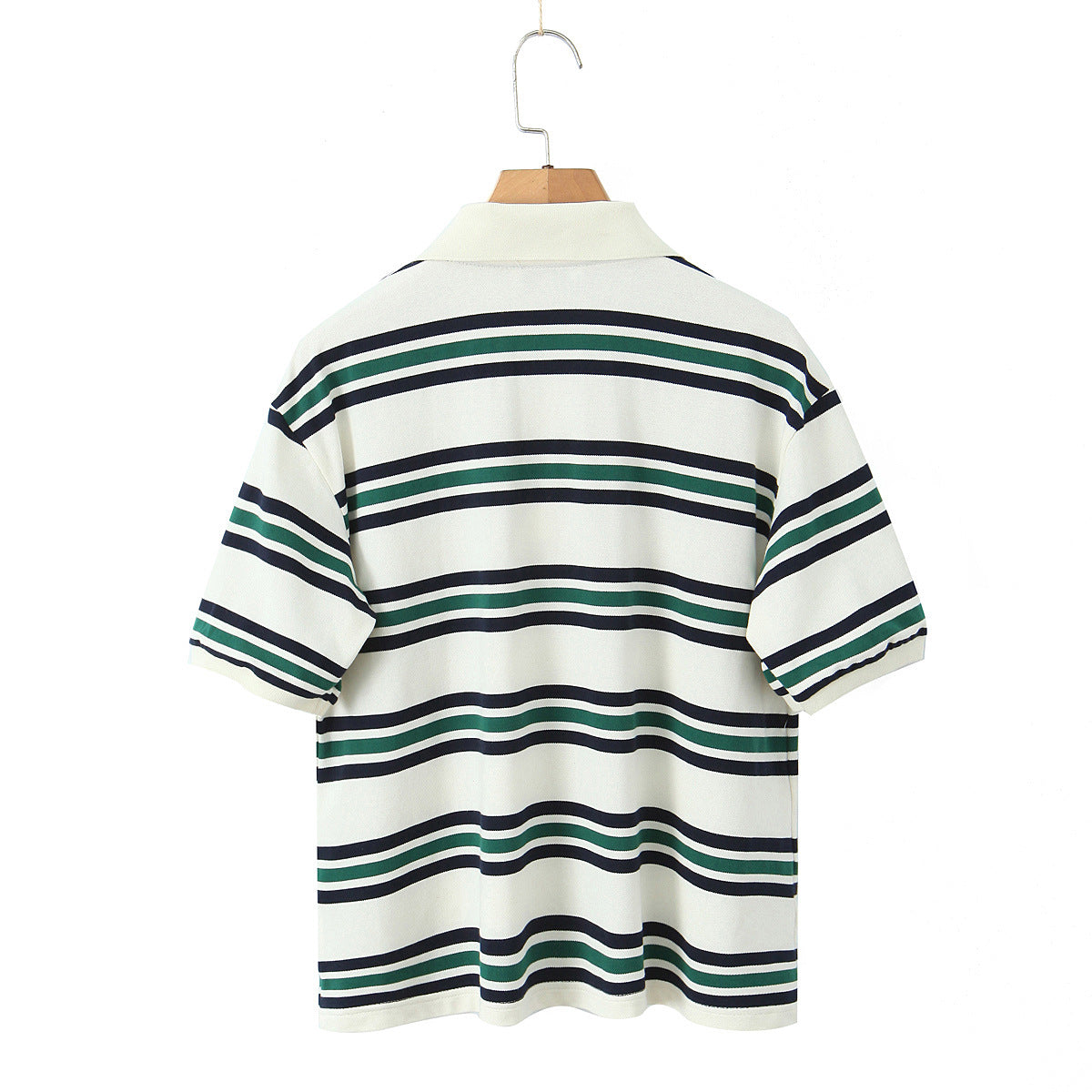 Women's Classic Contrast Striped Short-sleeved T-shirt Blouses