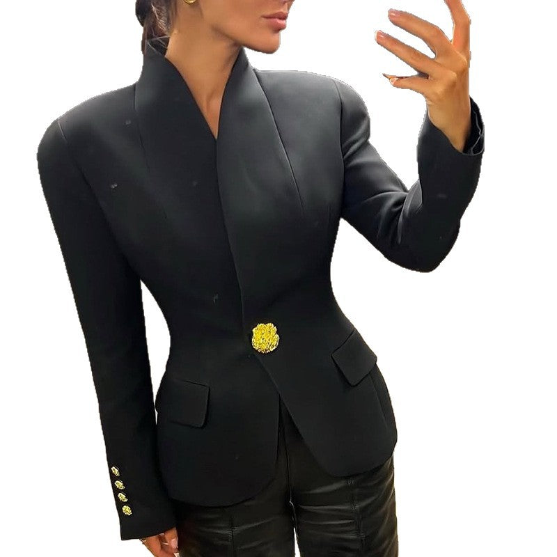 Women's Fashion Temperament Slim Fit Business Small Blazers