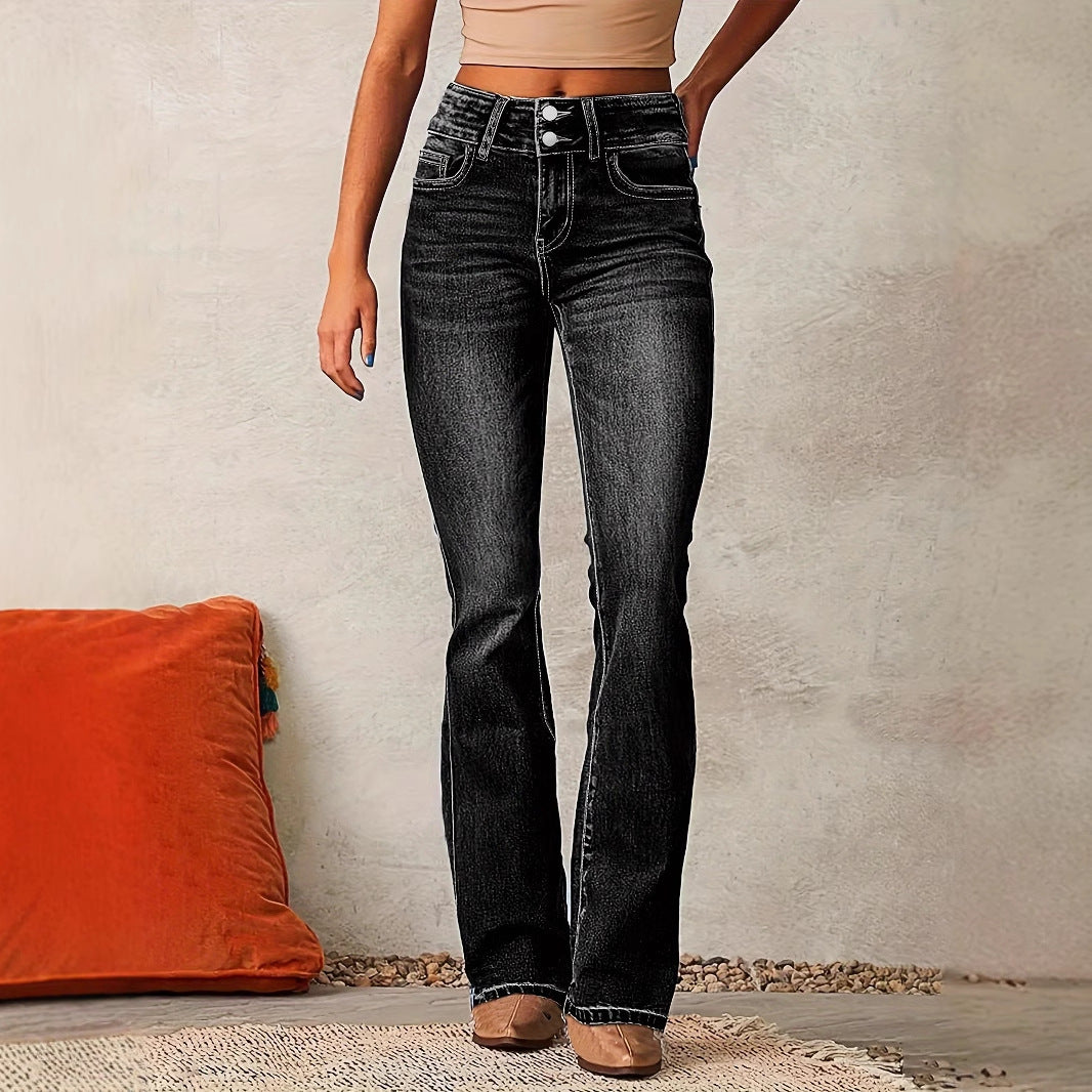 Women's Creative Spring Retro Stretch Washed Jeans