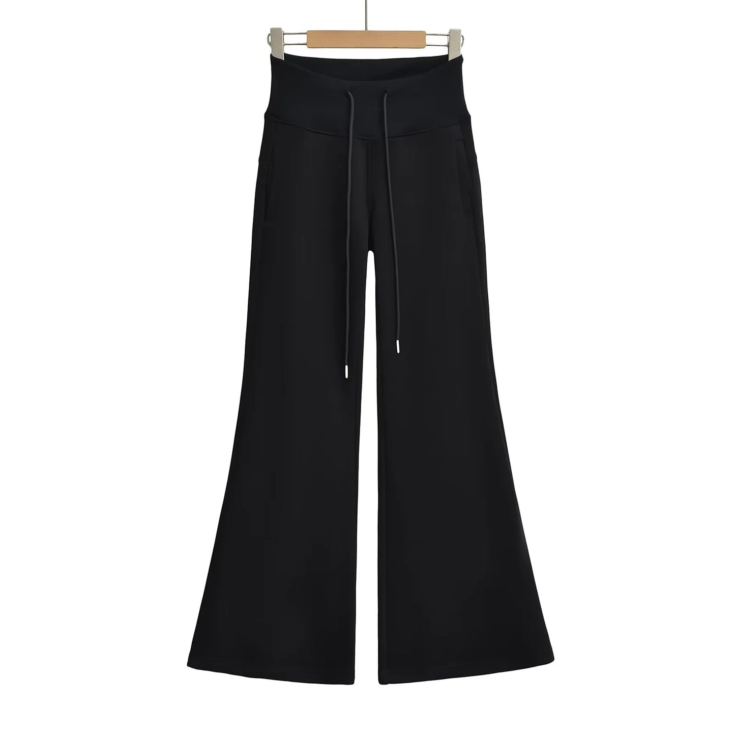Women's Hot Drawstring Low Waist Fleece-lined Flared Pants