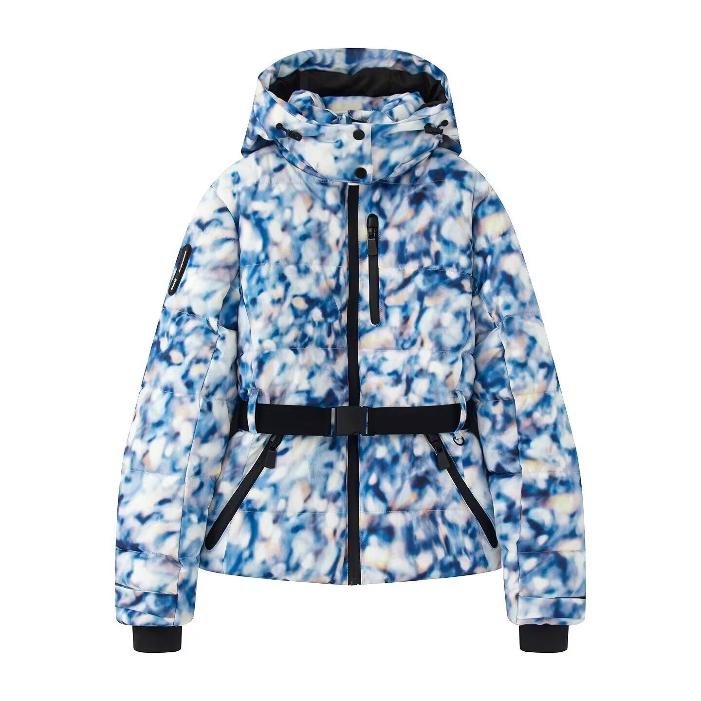 Women's With Belt Down Cotton Hooded Windproof Coats