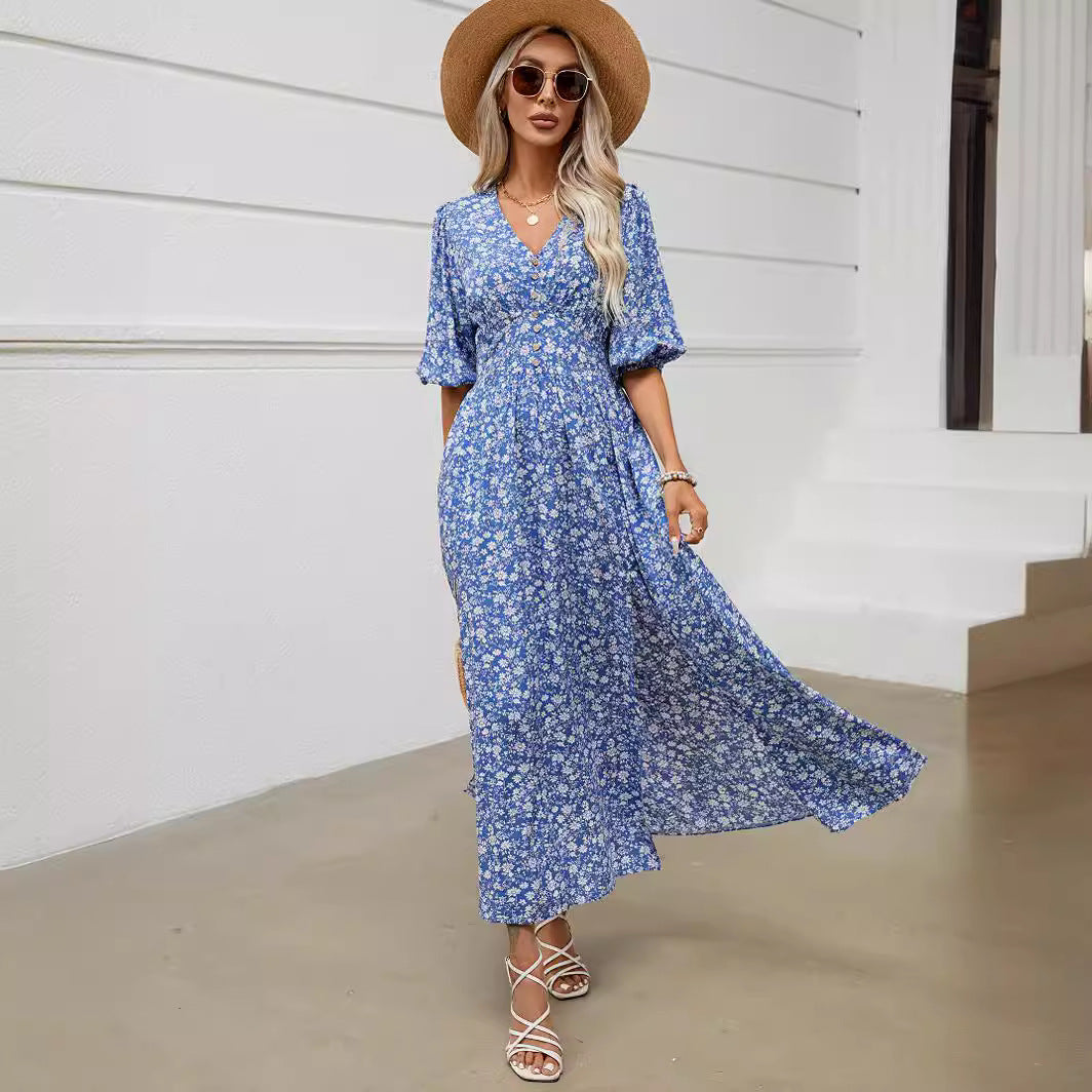 Sleeve Waist Dress Seaside Vacation Bohemian Dresses