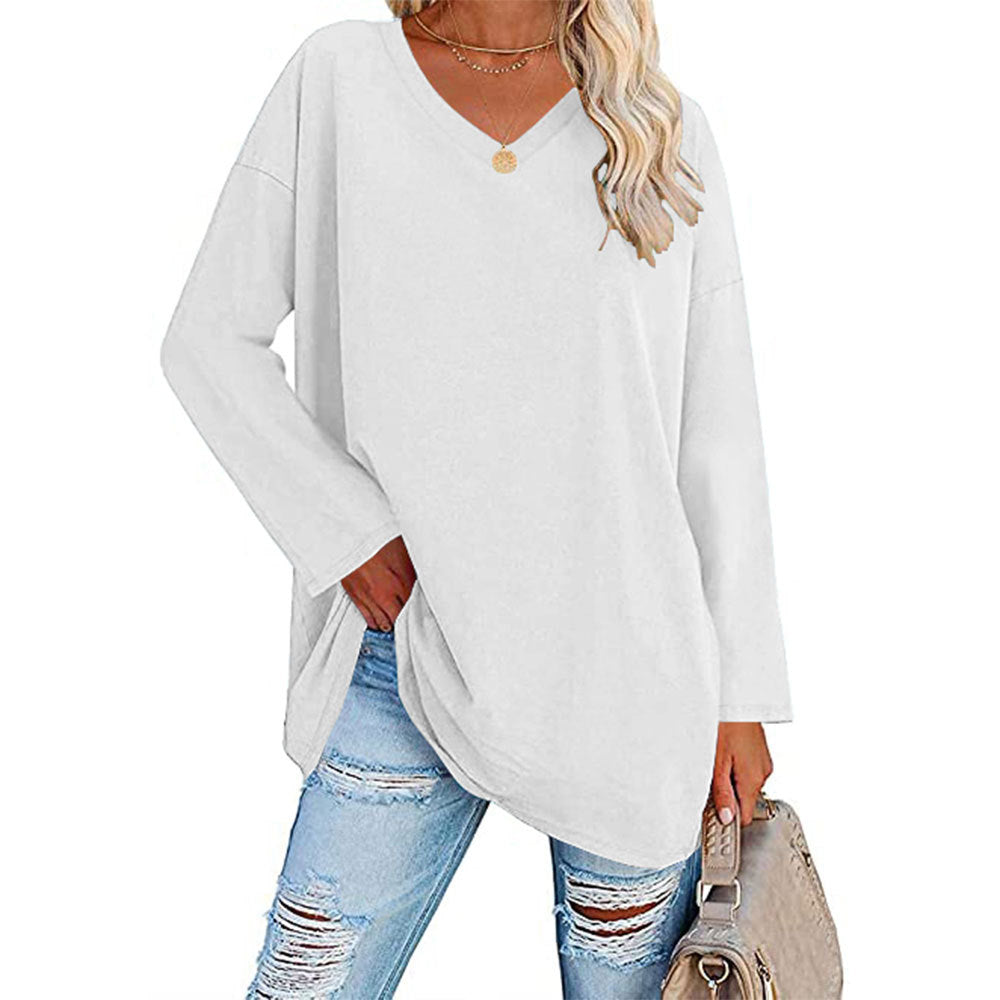 Women's Oversized T-shirt Color Loose Shoulder Sleeve Blouses