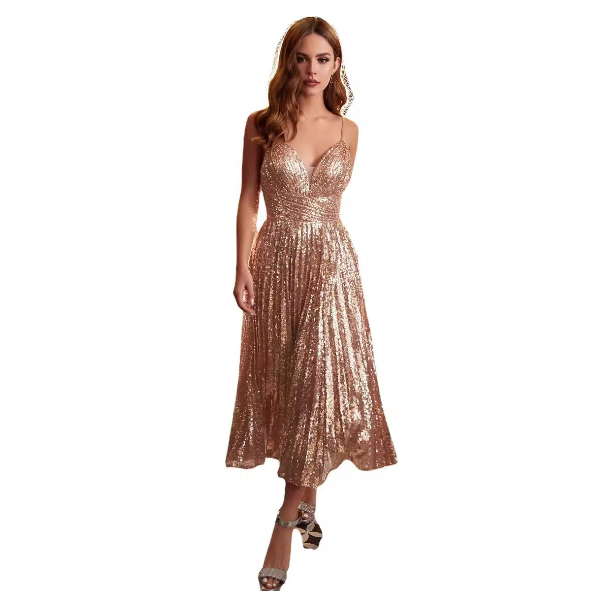 Women's Summer Strap Dress Sequined Princess Dresses