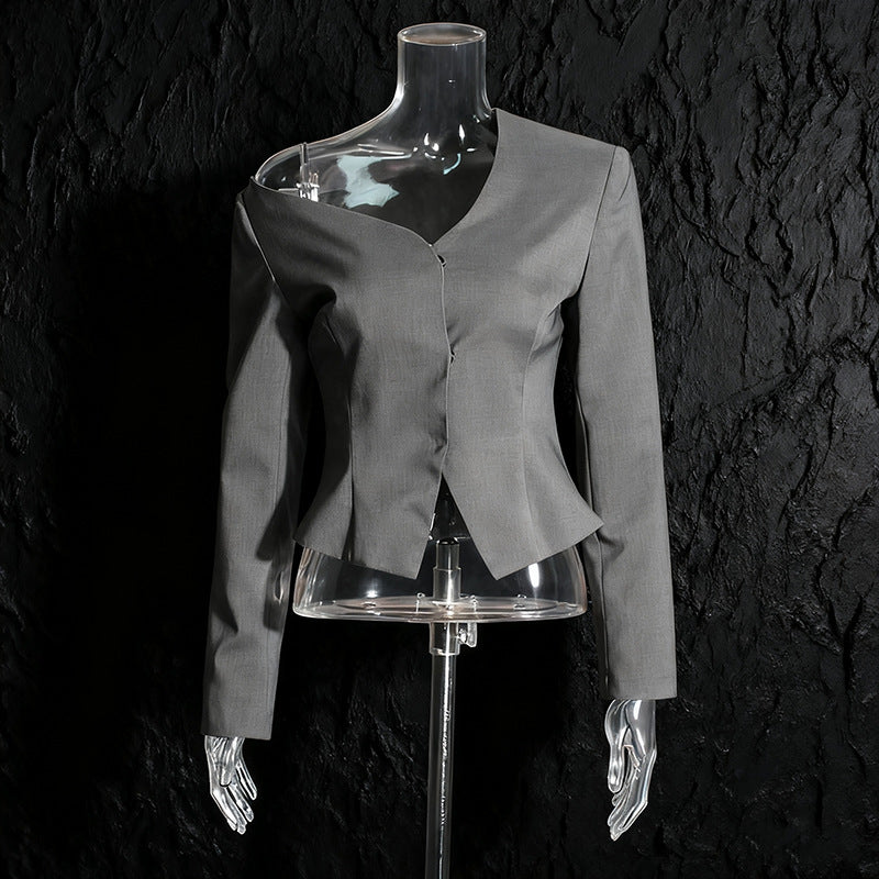 Collar Long-sleeved Small Sexy Waist Fitted Figure Blazers