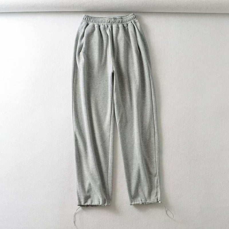 Female Casual Jogger Gray High Waist Pants