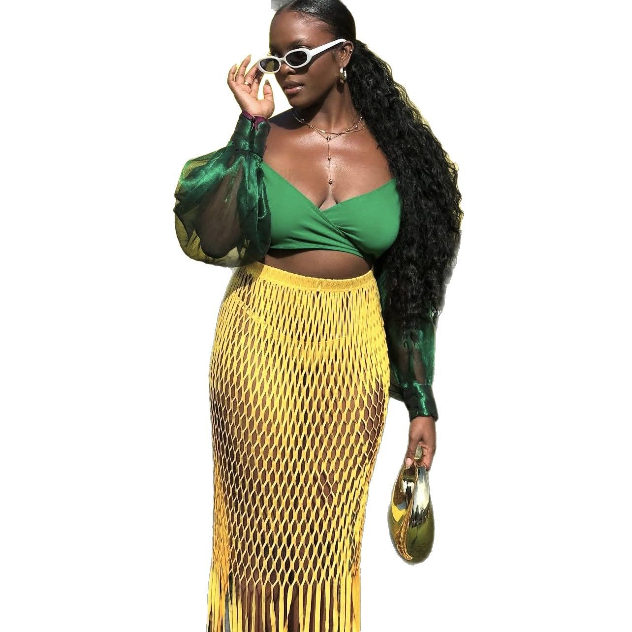 Women's Graceful Summer Fishnet Beach Tassel Skirts