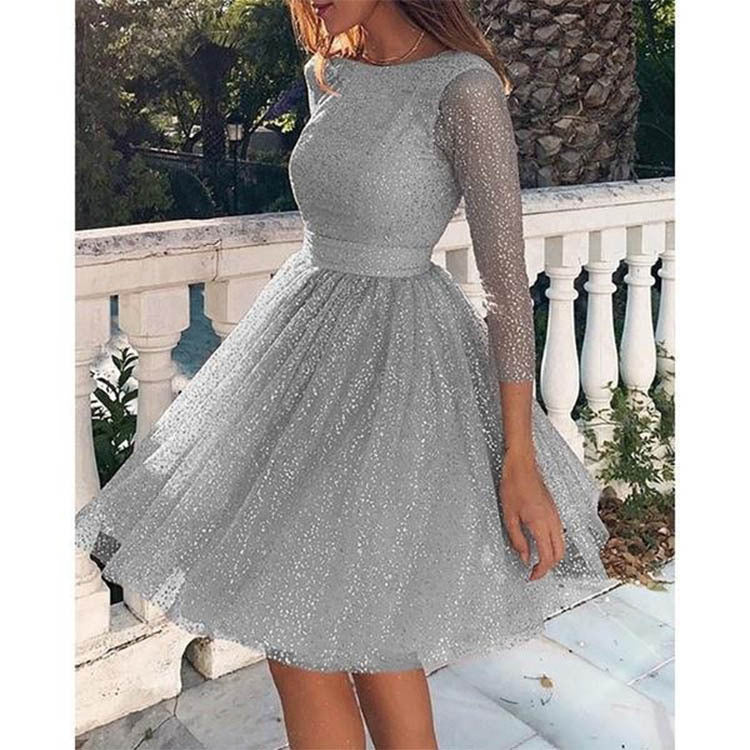 Women's Summer Fashion Long Sleeve Dress High Wedding Dresses
