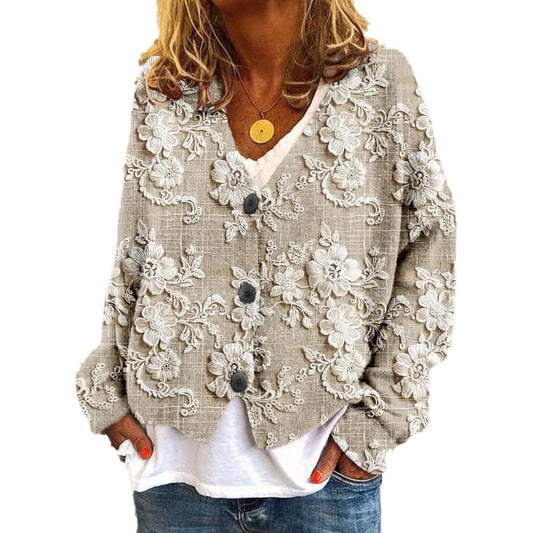 Women's Digital Printing Thick Needle Large Long-sleeved Sweaters