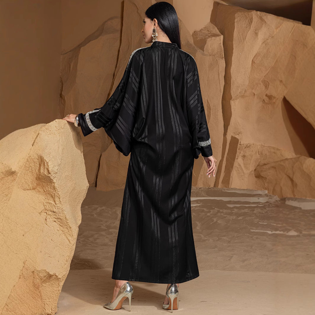 Fashionable Woven Gold Bead Sleeve Dress Dresses