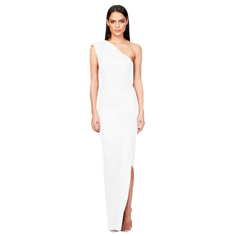 Women's Dress Summer Sleeveless Split Sequined Temperament Dresses