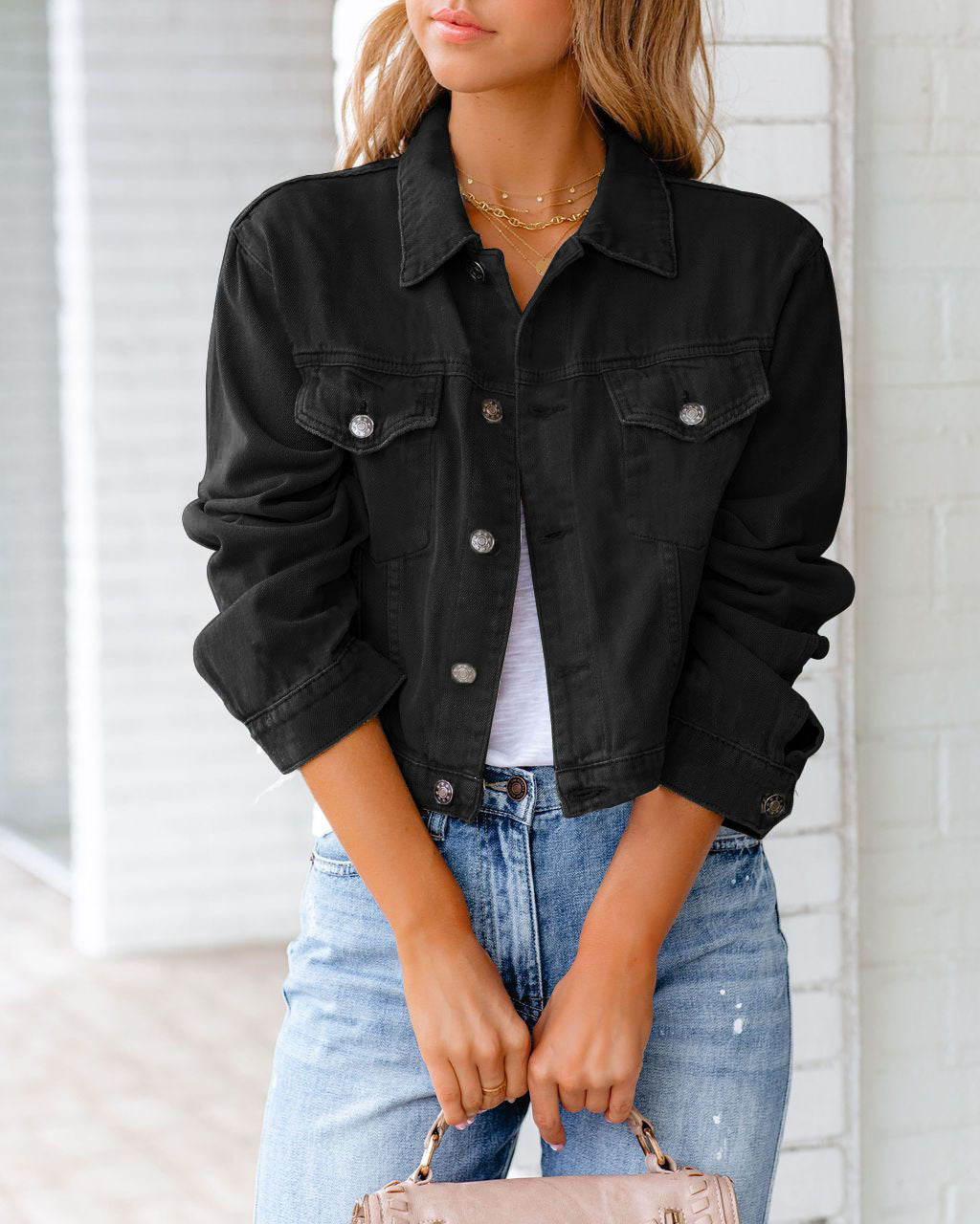 Pretty Graceful Lady's Denim Long Sleeve Jackets