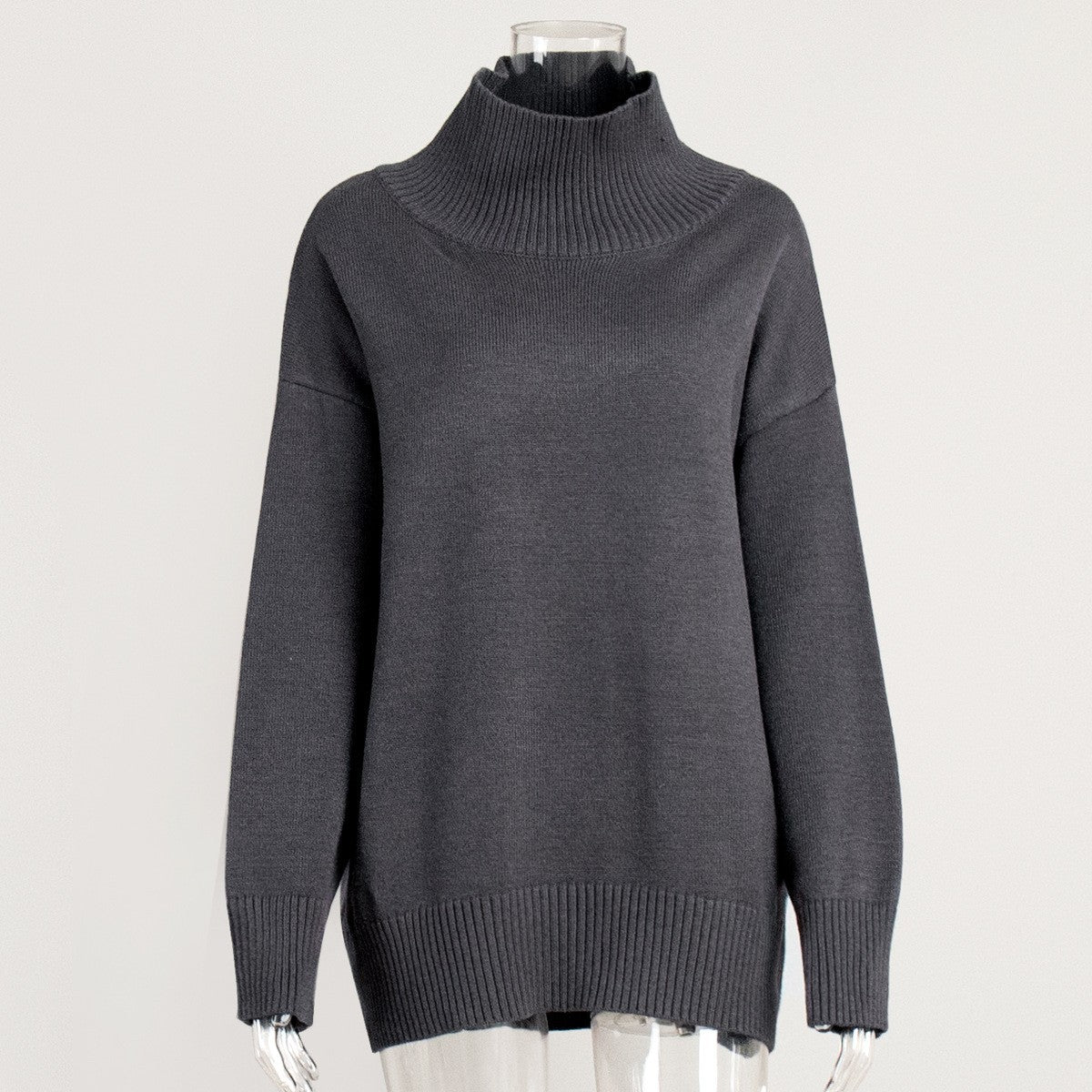 Women's Solid Color Turtleneck Loose Slimming Knitted Sweaters