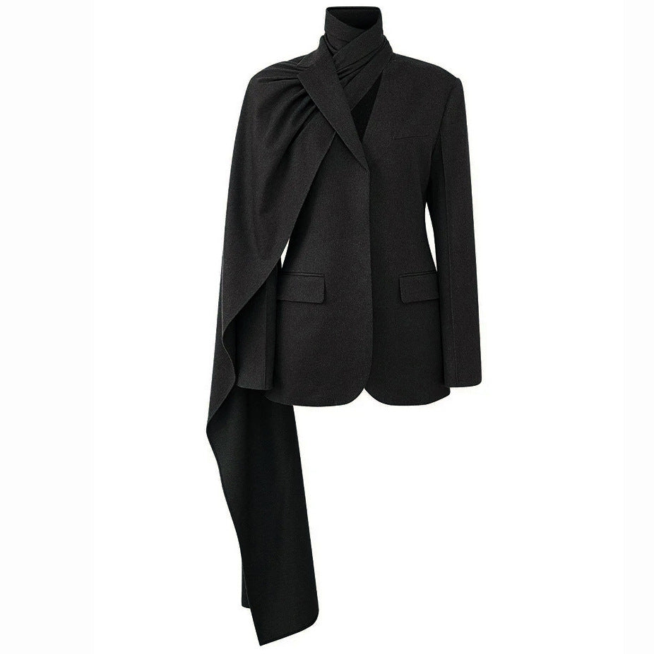 Scarf Collar Versatile Slimming Sense Of Blazers