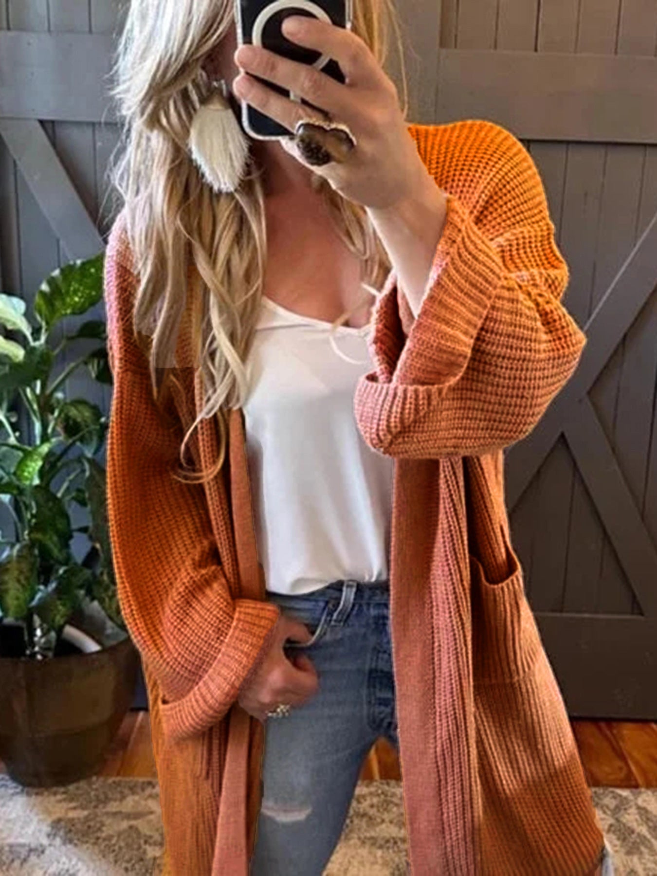 Women's Color Casual Loose Knitted Thick Needle Sweaters