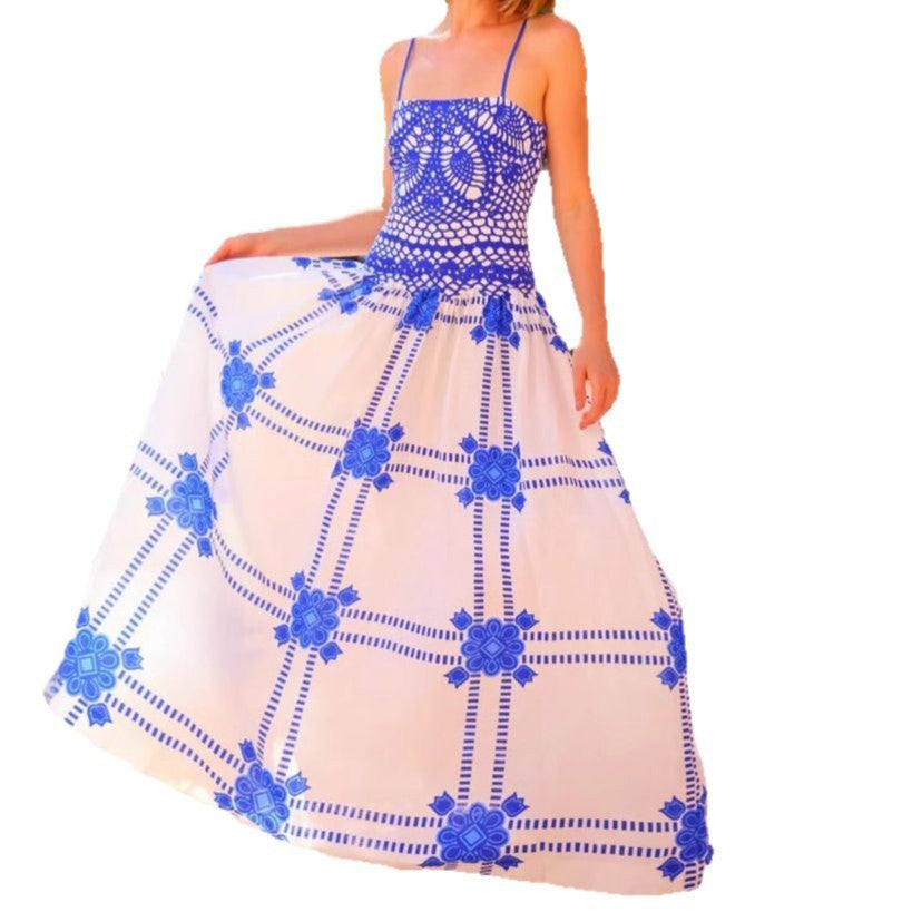 Women's Casual Vacation Style Fashion Long Sleeveless Swing Slip Skirts