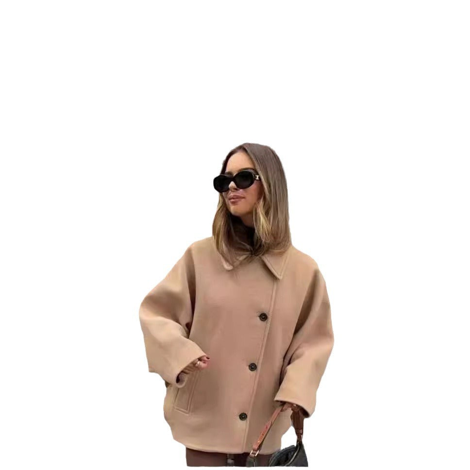 Women's Fashion Wear Lapel Oblique Breasted Warm Jackets