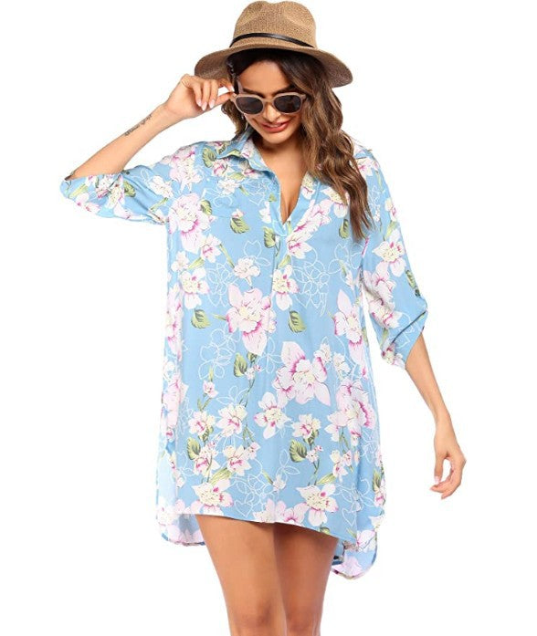 Women's Swimsuit Beach Cover Up Bikini Sun Blouses