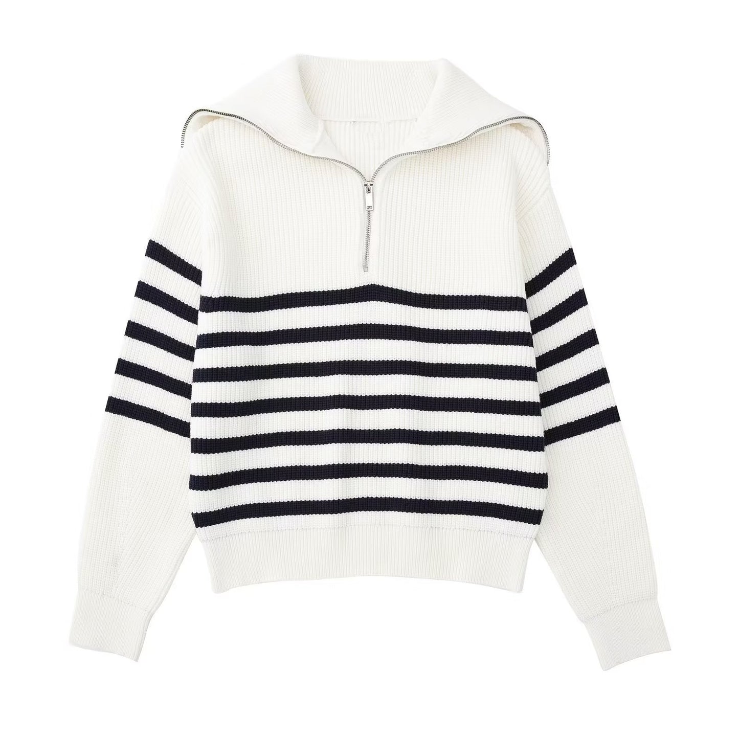 Women's French Casual Open Collar Wool Knitwear