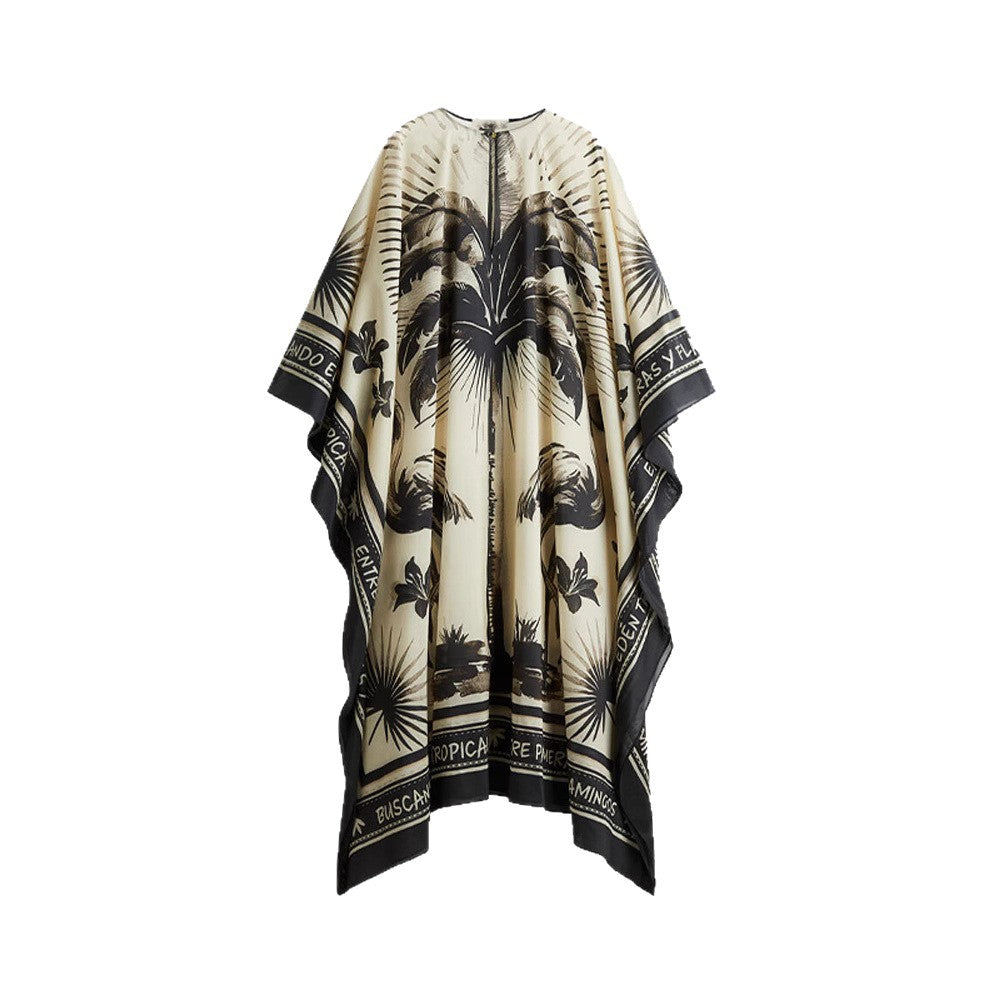 Women's Round Neck Bell Sleeve Printed Dress Dresses